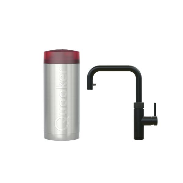Quooker Flex Square | Reservoirs COMBI | schwarz | sofort-Kochend-Wasserhahn